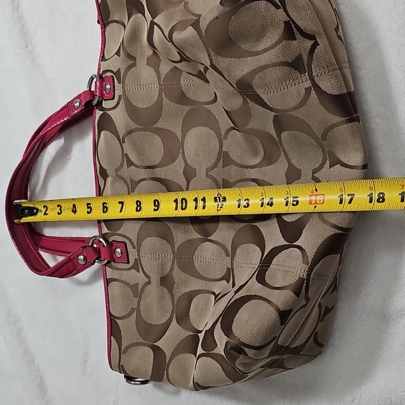Coach Tan and Pink Signature Tote - Picture 15 of 16